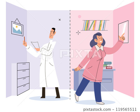 Personal space vector illustration. The practice social distancing highlights importance personal space in preventing spread diseases Discomfort arises when personal space is invaded without consent 119565511