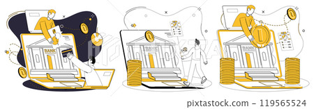 Mobile banking vector illustration. The internet becomes playground for financial ballet, choreographed by mobile banking Digital wallets twirl in ballet mobile banking, securing heartbeat financial Mobile banking vector illustration. The internet becomes playground for financial ballet, choreographed by mobile banking Digital wallets twirl in ballet mobile banking, securing heartbeat financial 119565524