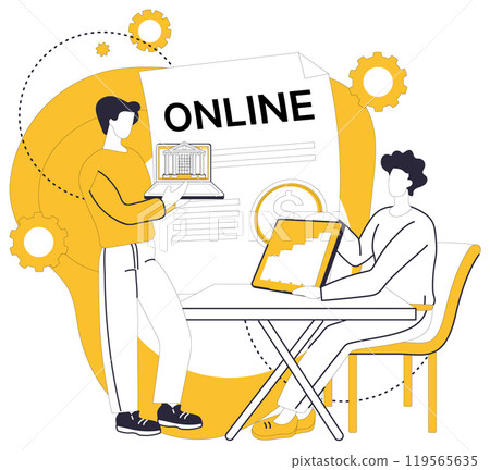 Mobile banking vector illustration. Mobile banking is compass guiding businesses through intricate terrain digital finance In digital ballet transactions, mobile banking pirouettes gracefully as lead 119565635