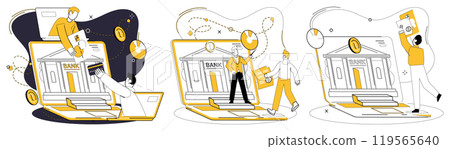 Mobile banking vector illustration. E commerce is offspring union between technology and artistry mobile banking Business transactions become seamless dance when orchestrated by rhythm mobile banking 119565640