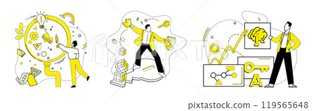 Thought experiment vector illustration. Contemplation and brainstorming are dynamic winds steering ship thought exploration The thought experiment concept is crucible where knowledge 119565648