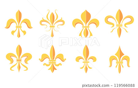 Fleur de lys coat of arms symbols Set Vector 119566088