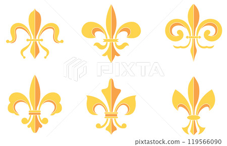 Fleur de lys coat of arms symbols Set Vector 119566090