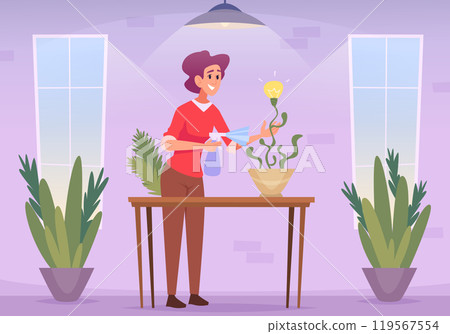 Creative minds. People thinking about different things mind map structures of creative persons exact vector cartoon background 119567554