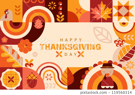 Happy Thanksgiving Day banner. 119568314