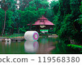 Behold the beauty of this enchanting house nestled amidst the whispering trees, with a serene pond at its feet. A dreamy escape from the chaos of the world 119568380