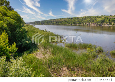 River Dniester landscape in Ukraine. 119568671
