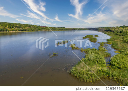 River Dniester landscape in Ukraine. River Dniester landscape in Ukraine. 119568687