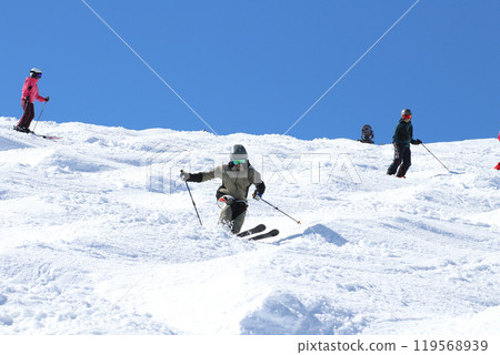 Hakuba Happo-one Ski Resort Moguls on a steep slope 119568939