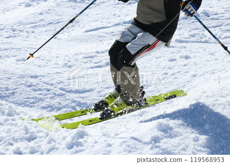 Hakuba Happo-one Ski Resort Moguls on a steep slope 119568953