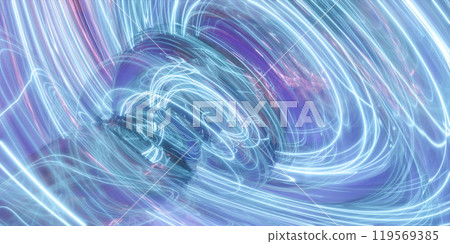 Swirling Blue and Purple Light Trails 119569385
