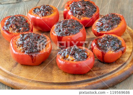 Ground beef stuffed peppers Ground beef stuffed peppers 119569686