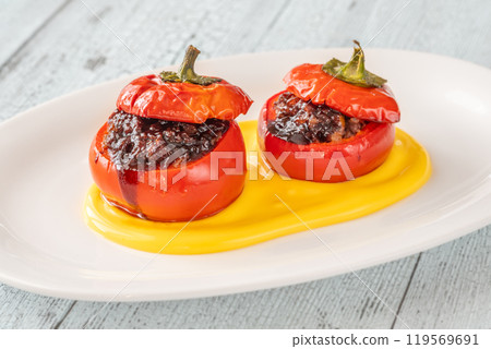 Ground beef stuffed peppers Ground beef stuffed peppers 119569691