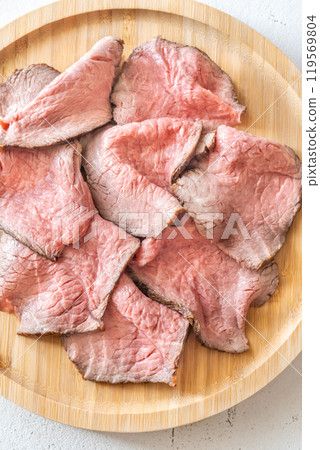 Sliced roast beef 119569804