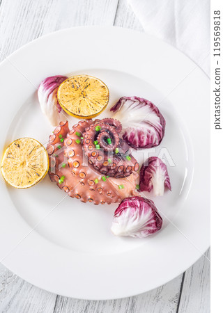 Grilled Octopus with lemon Grilled Octopus with lemon 119569818