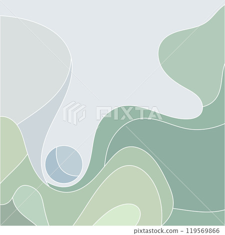 Abstraction with flowing green and blue shapes. A calm composition with natural aesthetics. Abstraction with flowing green and blue shapes. A calm composition with natural aesthetics. 119569866
