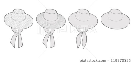 Set of Wide-brim sunhats - Floppy, Packable Self-Tie Hats. Summer Head Fashion accessory cap clothing technical Set of Wide-brim sunhats - Floppy, Packable Self-Tie Hats. Summer Head Fashion accessory cap clothing technical 119570535