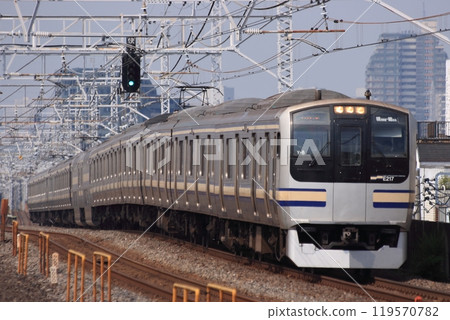 E217系列列車（未更新）在高架線上高速行駛_2010年7月25日攝 119570782