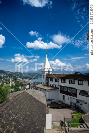 City of Luzern and Reuss river view City of Luzern and Reuss river view 119571046