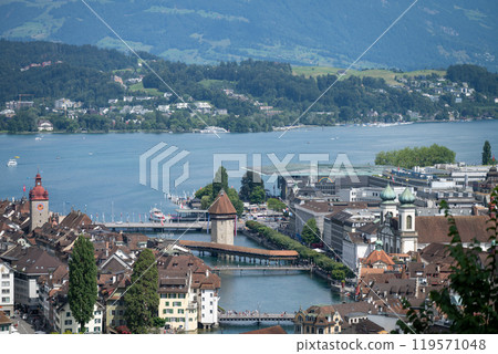 City of Luzern and Reuss river view 119571048