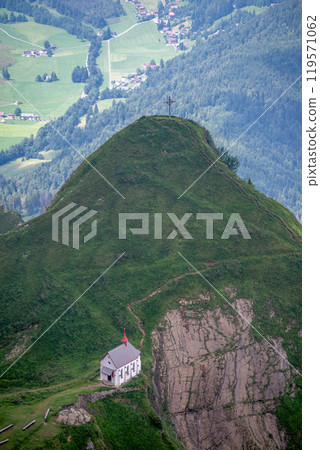 Church on top of mount pilatus 119571062