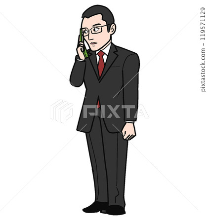 Businessman talking on a flip phone 119571129