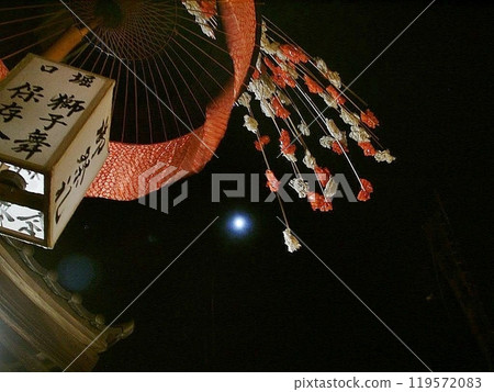 在冬日月光燦爛的日子裡，加茂神社舉行傳統的堀口舞獅活動（2002年11月14日）。 119572083