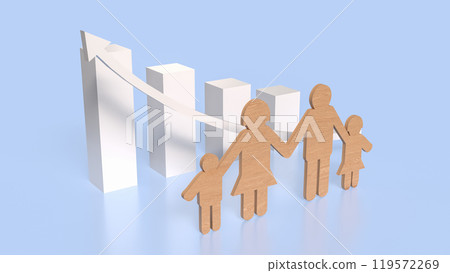 The wood family plate for home relationship  concept 3d rendering. 119572269