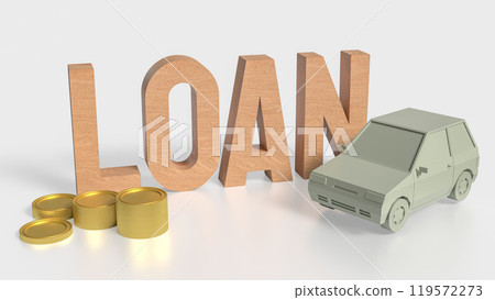 The Car Loan and coins for Business concept 3d rendering. The Car Loan and coins for Business concept 3d rendering. 119572273