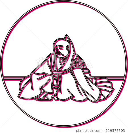 彩色陰影圓形百人一號Noin Hoshi 119572303