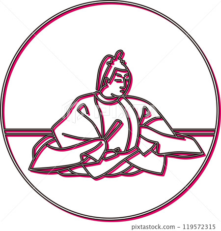彩色陰影圓形百人一集大納言恆信 彩色陰影圓形百人一集大納言恆信 119572315