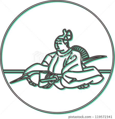 Color shadow circular Hyakunin Isshu by Fujiwara Mototoshi 119572341