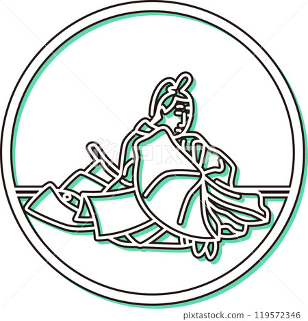 彩影簡單圓形百人一州，前法勝寺關白太上大臣 119572346