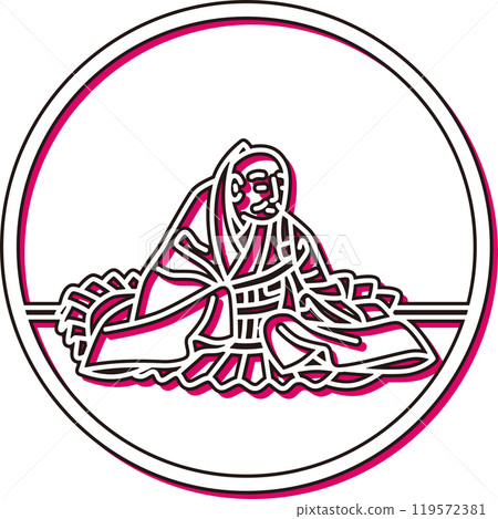 彩色陰影簡單圓形百人一號堂院星 119572381