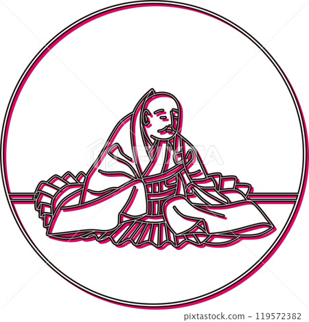 彩色陰影圓形百人一號堂印星 119572382