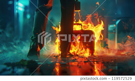 Risk Mitigation in Business: Fire Extinguisher and Burning Briefcase Scenario Risk Mitigation in Business: Fire Extinguisher and Burning Briefcase Scenario 119572529