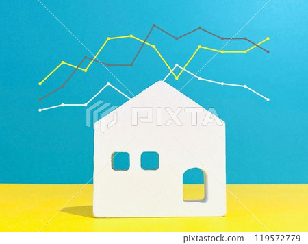 White house and line graph 119572779