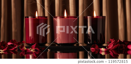 Luxury Valentine's Day Candle Trio with Rose Petals for Elegant Home Decor and Scented Ambiance Luxury Valentine's Day Candle Trio with Rose Petals for Elegant Home Decor and Scented Ambiance 119572815