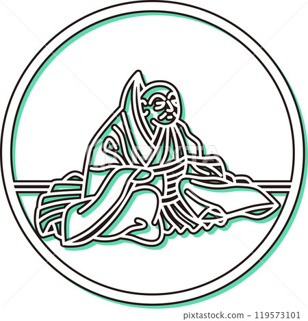 Color Shadow Simple Circle Hyakunin Isshu Toshie Hoshi 119573101