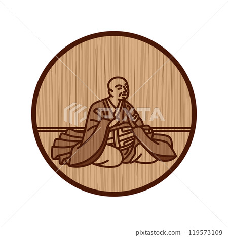 木雕簡單圓形百人一舟西行星 木雕簡單圓形百人一舟西行星 119573109