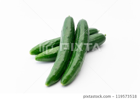 Cucumber on white background 119573518