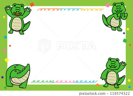 可愛的鱷魚框架 119574322