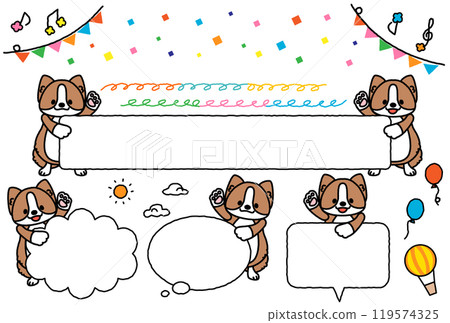 A set of cute dog frames 119574325