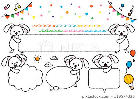 A set of cute rabbit frames 119574326