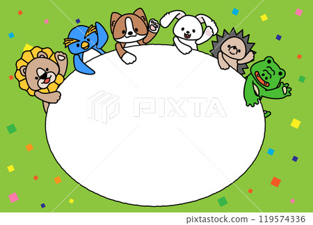 Message frame 2C from cute animals 119574336