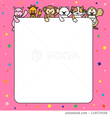3D message frames from cute animals 119574388