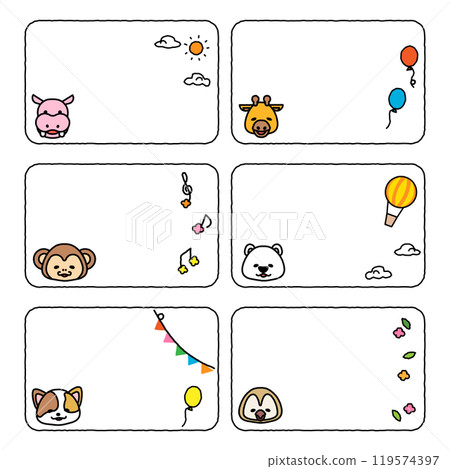 可愛的動物自我介紹留言框3 119574397