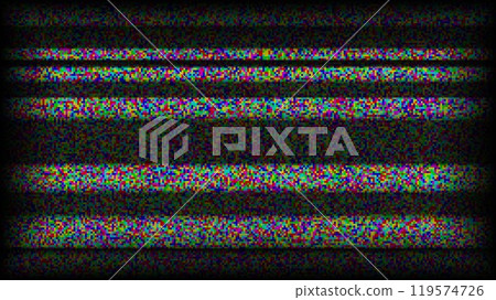 TV static noise background. Glitch bw pixelated television screen. Lost or bad TV signal VHS video with black stripes wallpaper. White noise grain. CRT tv screen with interferences or glitches. Vector TV static noise background. Glitch bw pixelated television screen. Lost or bad TV signal VHS video with black stripes wallpaper. White noise grain. CRT tv screen with interferences or glitches. Vector 119574726