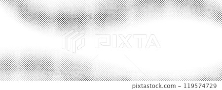 Comic halftone wave background. Dotted curved flow wallpaper. Abstract textured half tone fluid backdrop. Black grit pop art swoosh element for poster, banner, overlay, card, brochure, flyer. Vector Comic halftone wave background. Dotted curved flow wallpaper. Abstract textured half tone fluid backdrop. Black grit pop art swoosh element for poster, banner, overlay, card, brochure, flyer. Vector 119574729