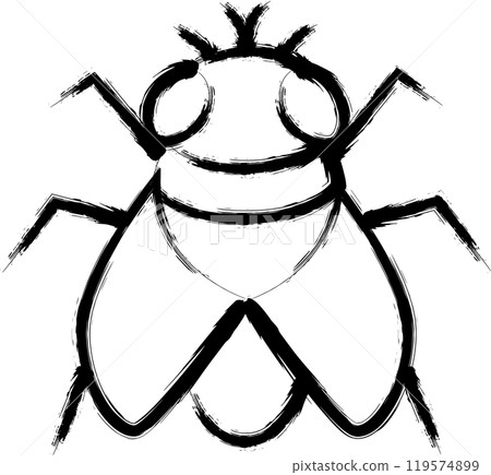 Brush-drawn mini insect illustration icon: fly 119574899